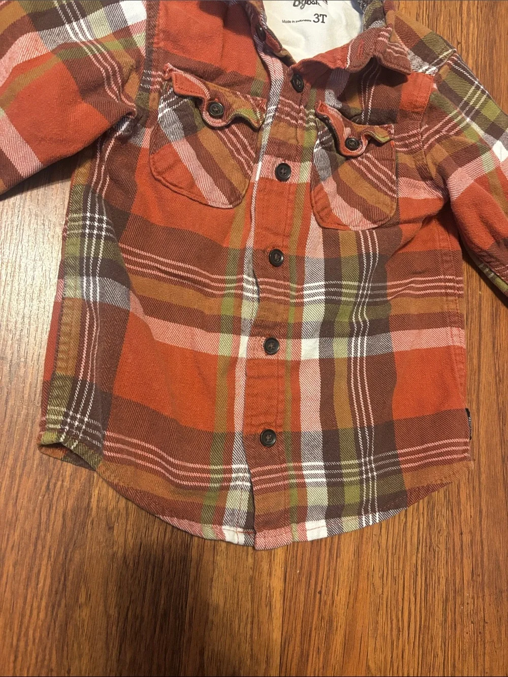 OshKosh B'gosh Rust Orange Plaid Button-Down Shirt for Kids